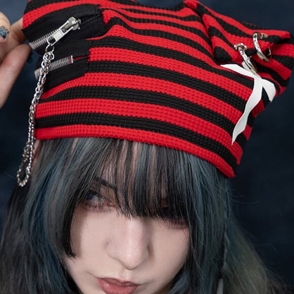 NEW ACDC RAG - Dark Abyss Cat Ear Beanie Hat - Picture 3 of 5